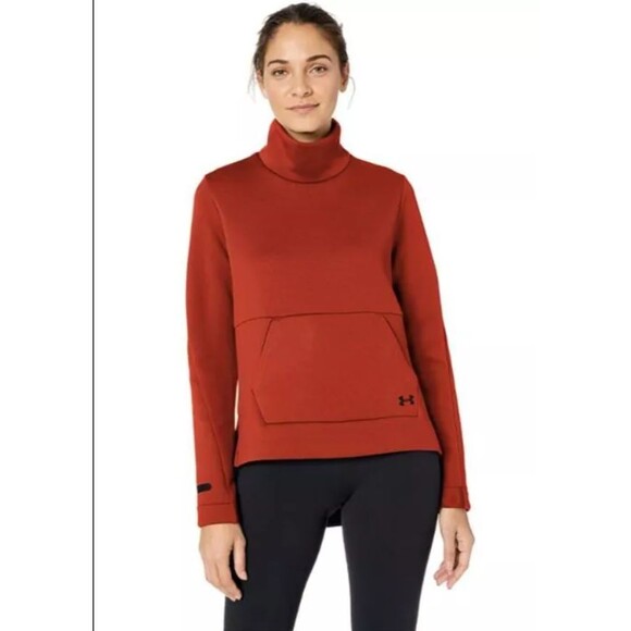 Plus Size Under Armour Pumpkin Orange Scuba Turtleneck Sweatshirt, 2X - Picture 2 of 11